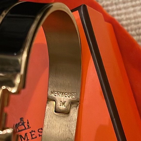 HERMES Clic Clac H Bracelet Black&gold - Picture 12 of 14